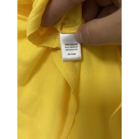 3/$15 SALE - Cupio Women's Yellow Eyelet Detail Tunic Top Blous - Picture 5 of 5